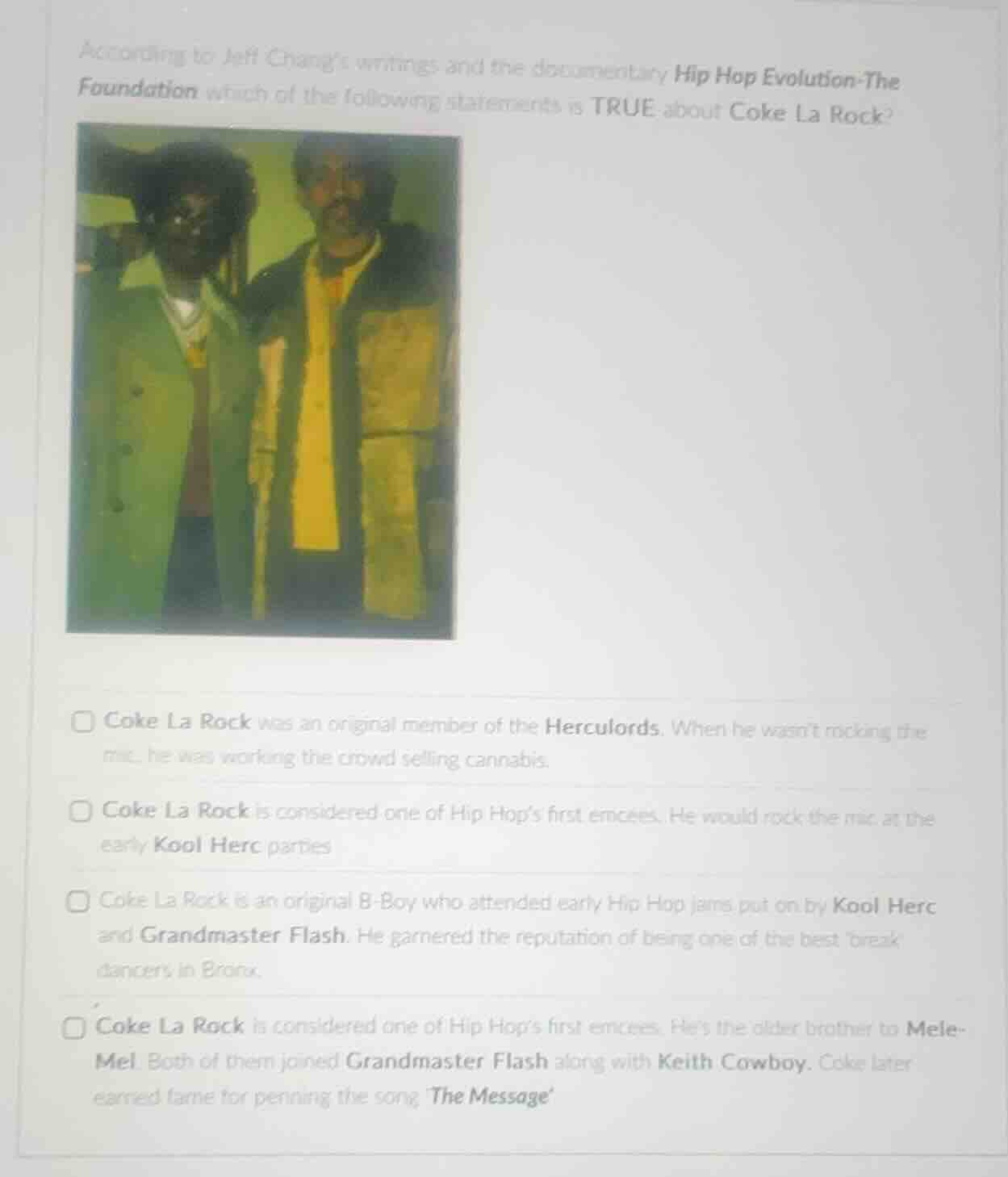 according to jeff changs writings and the documentary hip hop evolution…