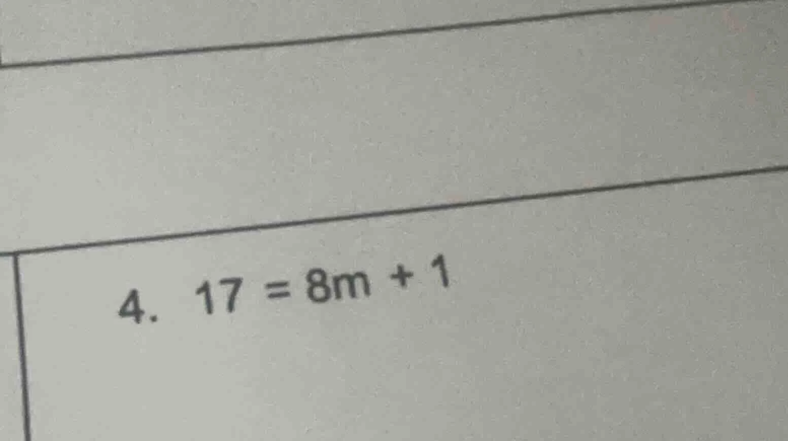 4. 17 = 8m + 1