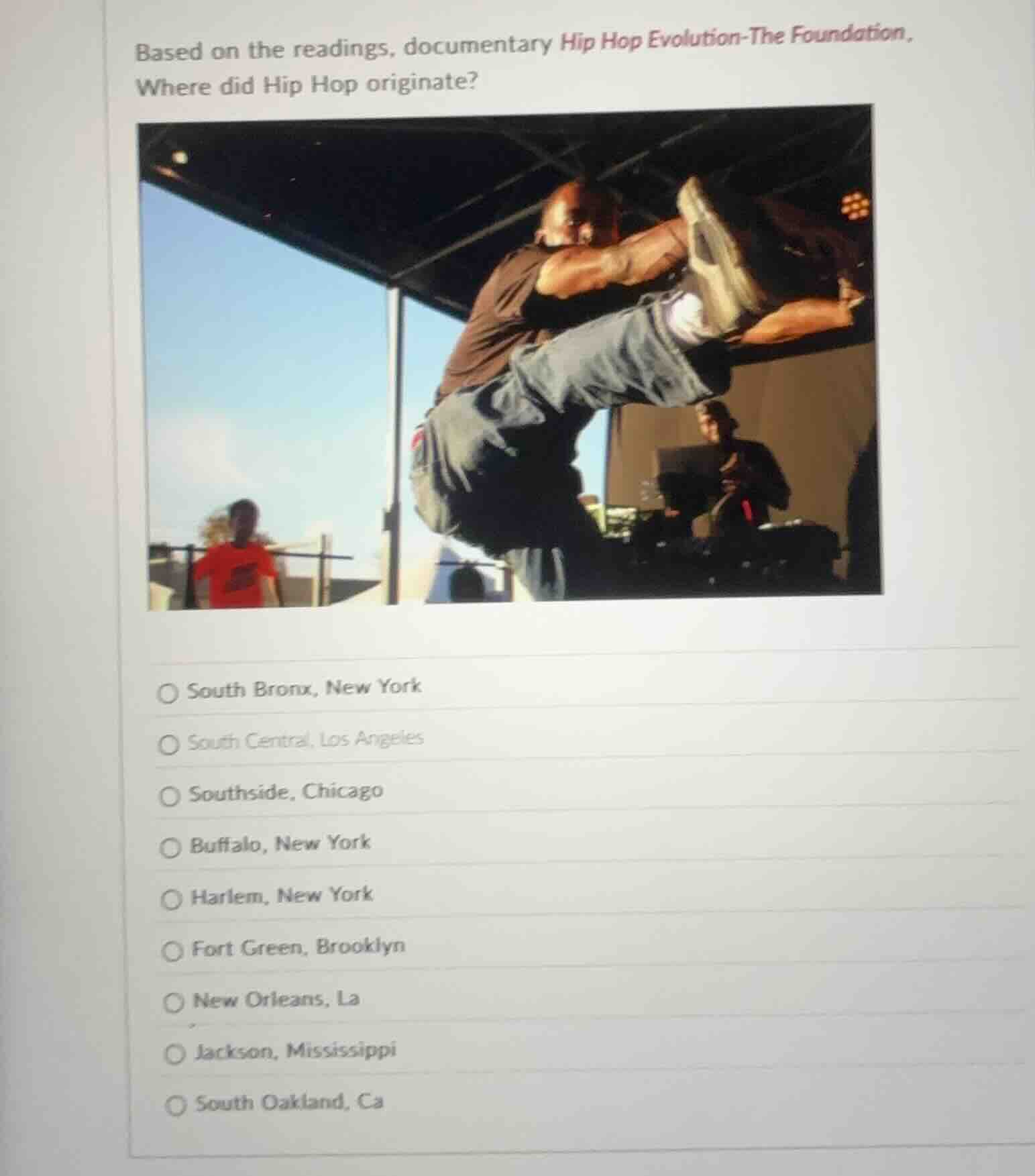 based on the readings, documentary hip hop evolution - the foundation, …