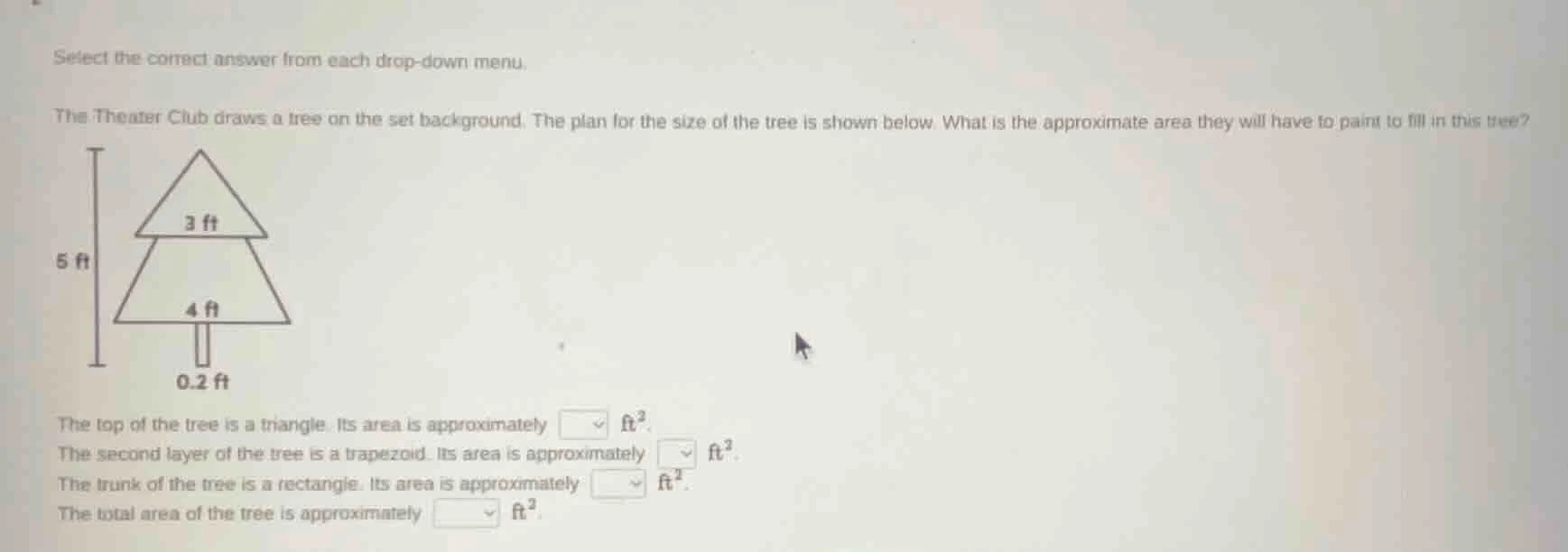 select the correct answer from each drop - down menu. the theater club …