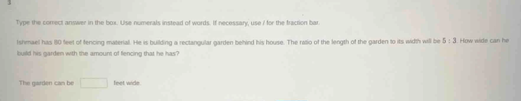 type the correct answer in the box. use numerals instead of words. if n…