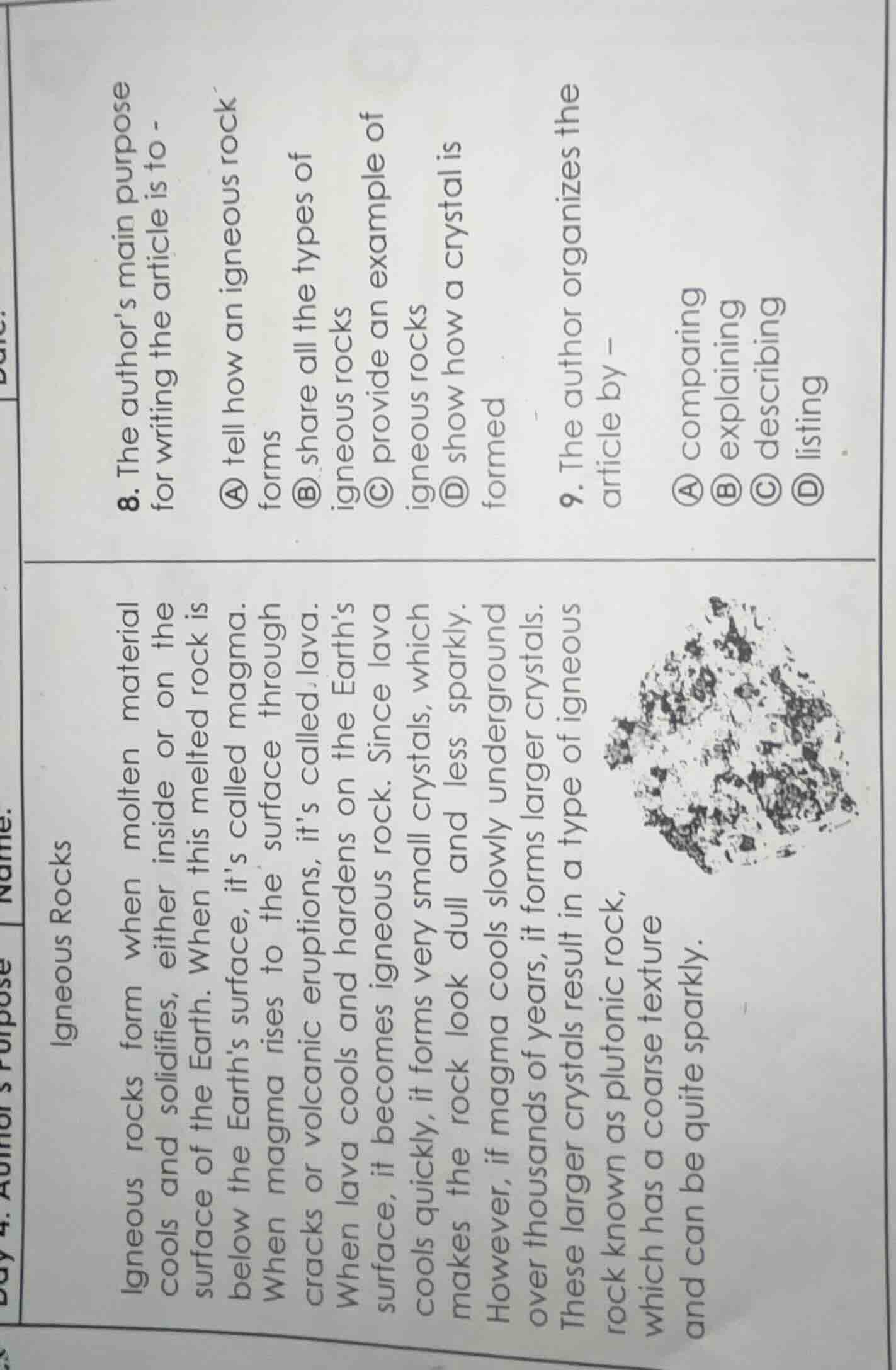 igneous rocks igneous rocks form when molten material cools and solidif…