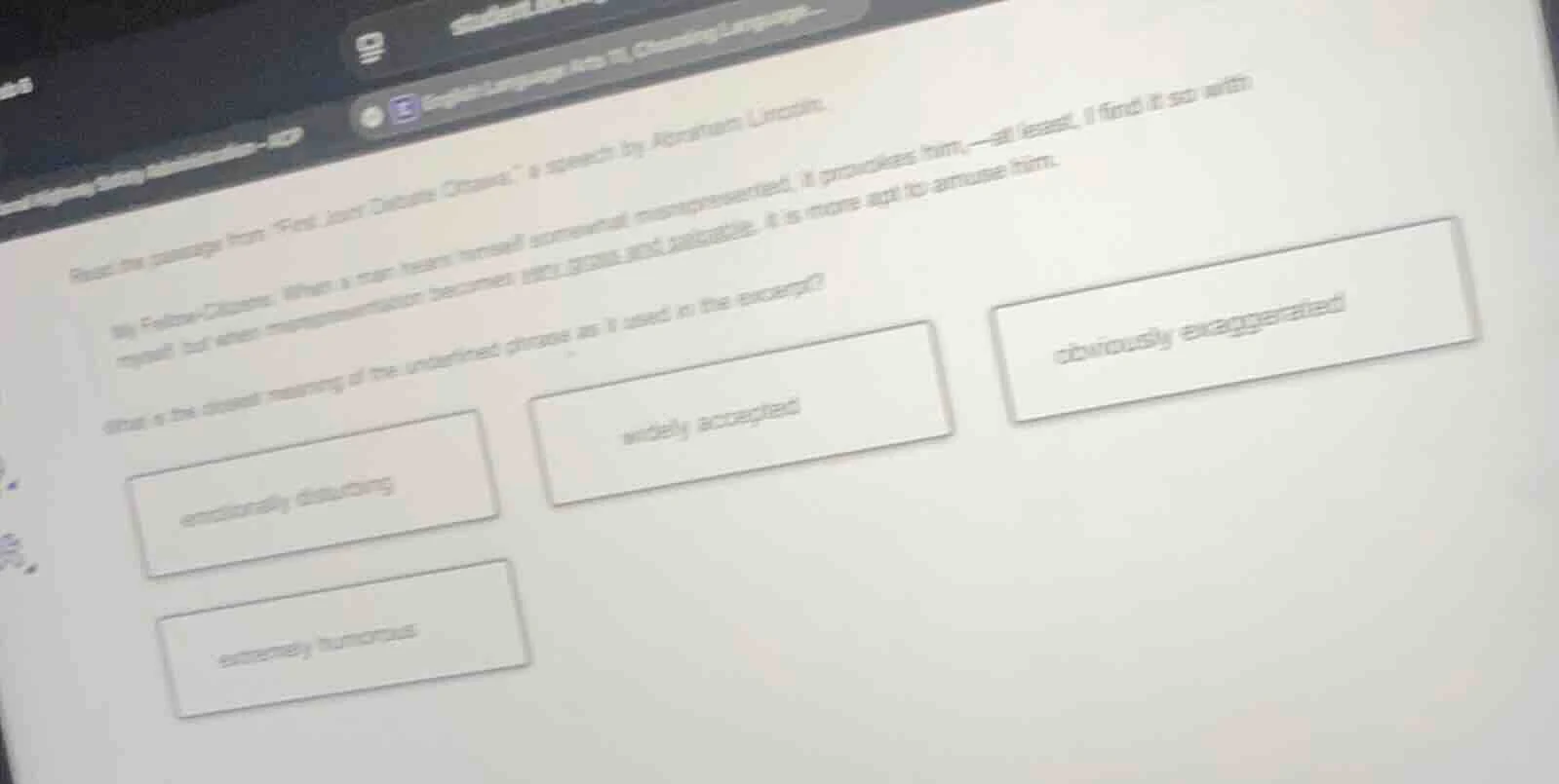 from the passage from first inaugural address, a speech by abraham linc…