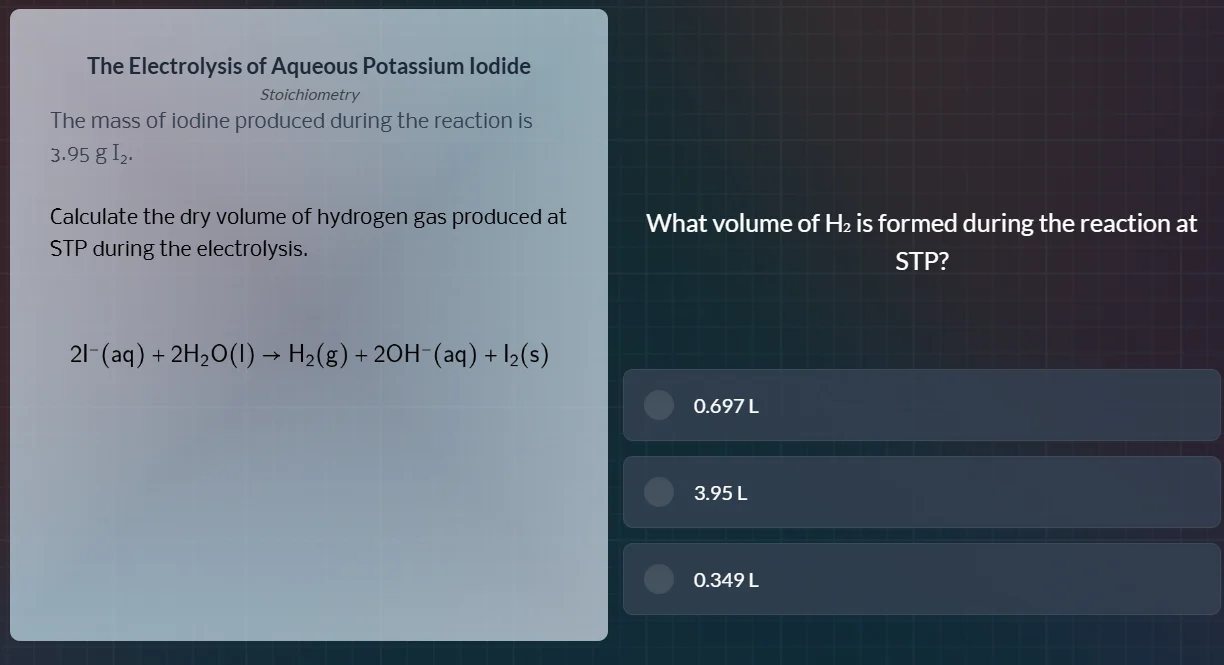the electrolysis of aqueous potassium iodide stoichiometry the mass of …