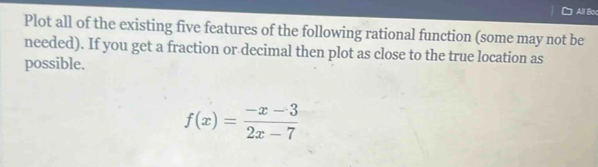 plot all of the existing five features of the following rational functi…
