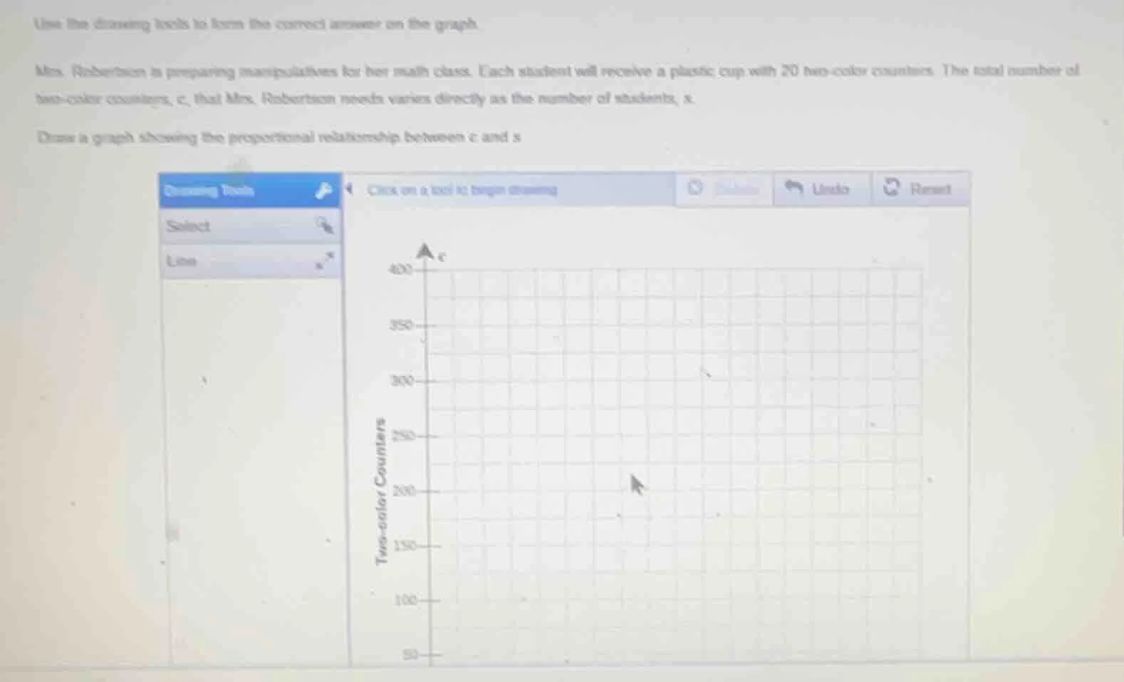 use the drawing tools to form the correct answer on the graph. mrs. rob…
