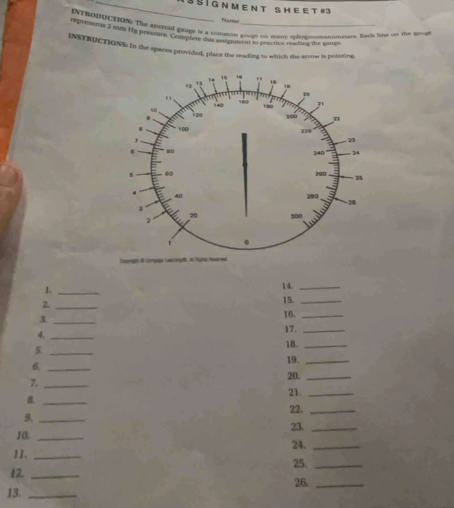 assignment sheet #3 name introduction: the aneroid gauge is a common ga…