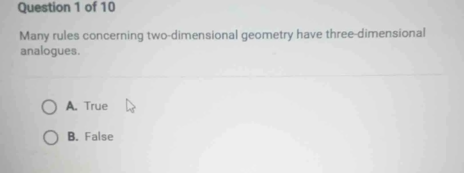 question 1 of 10 many rules concerning two - dimensional geometry have …