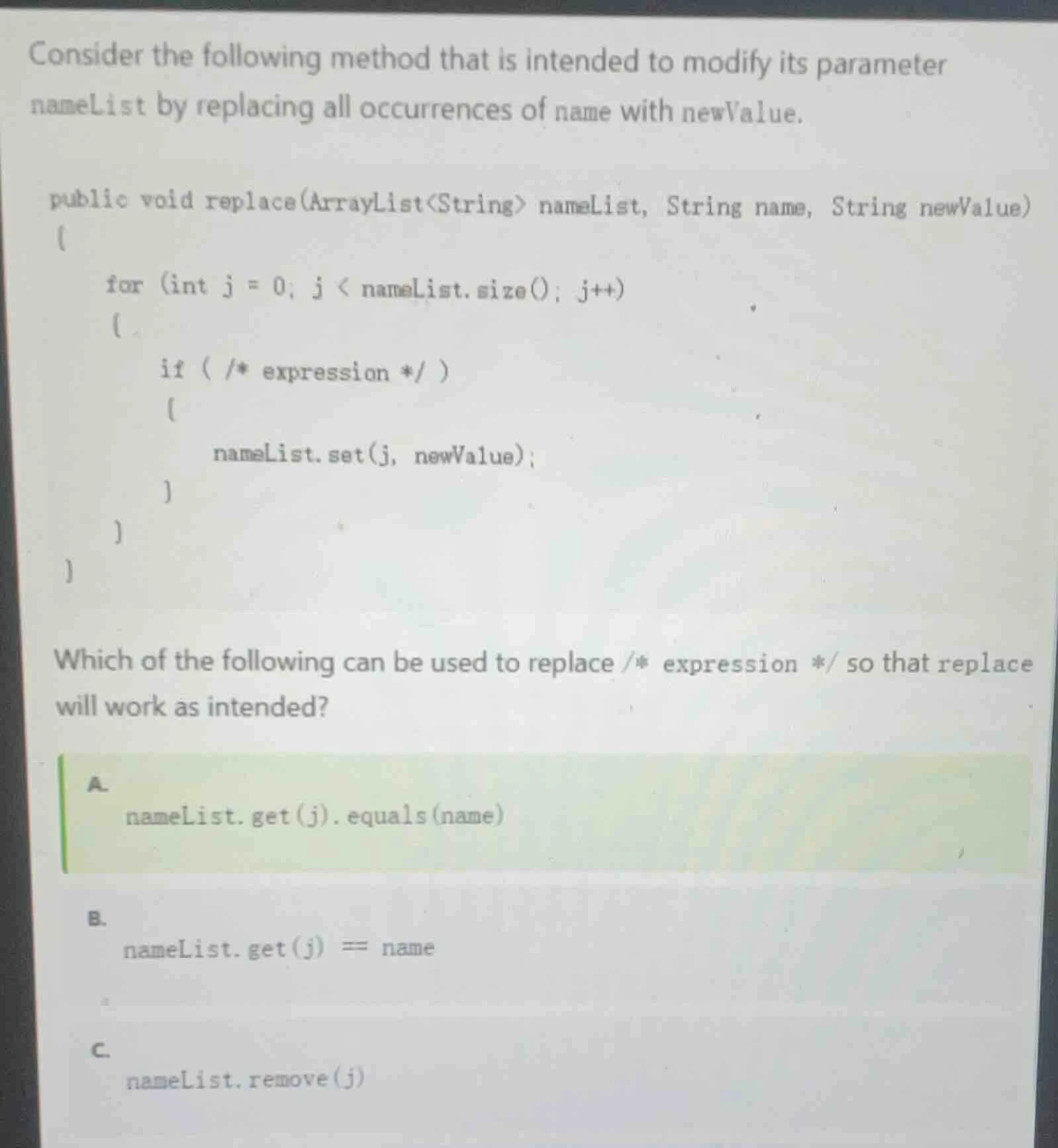 consider the following method that is intended to modify its parameter …