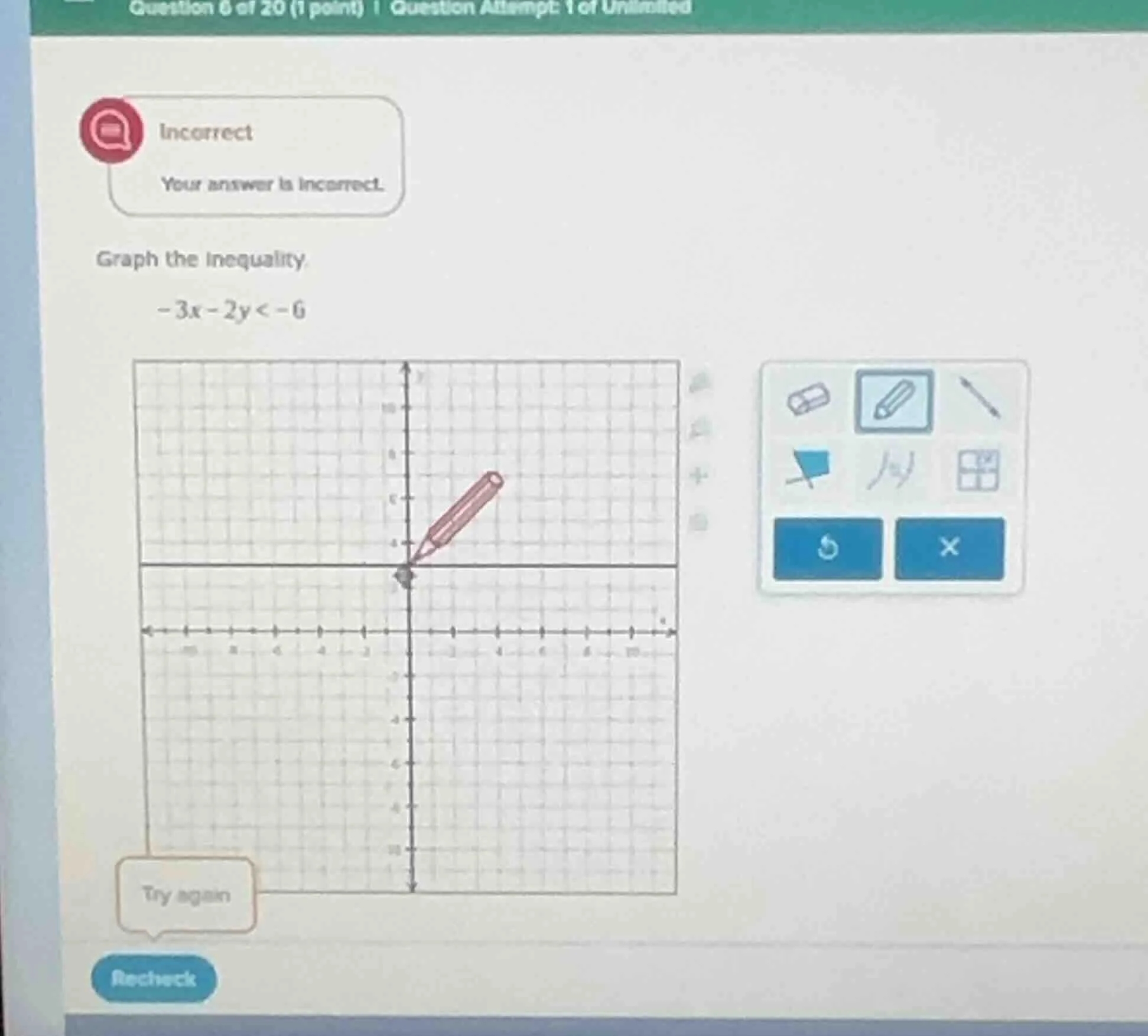 question 6 of 20 (1 point) | question attempt: 1 of unlimited incorrect…