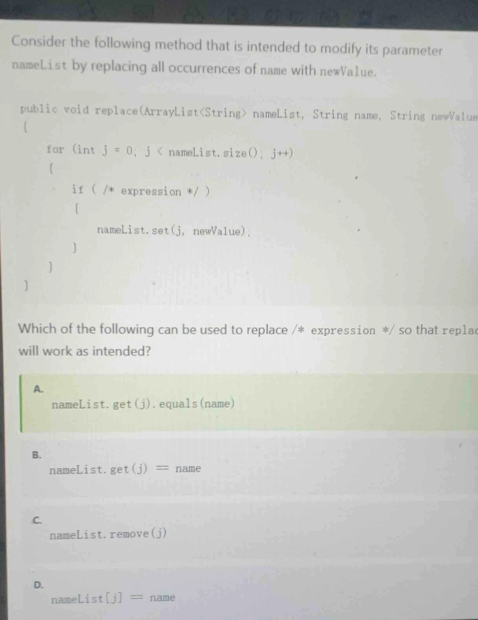consider the following method that is intended to modify its parameter …