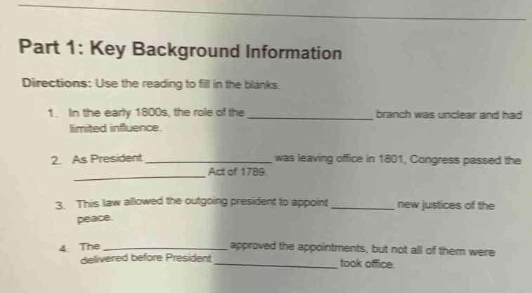 part 1: key background information directions: use the reading to fill …