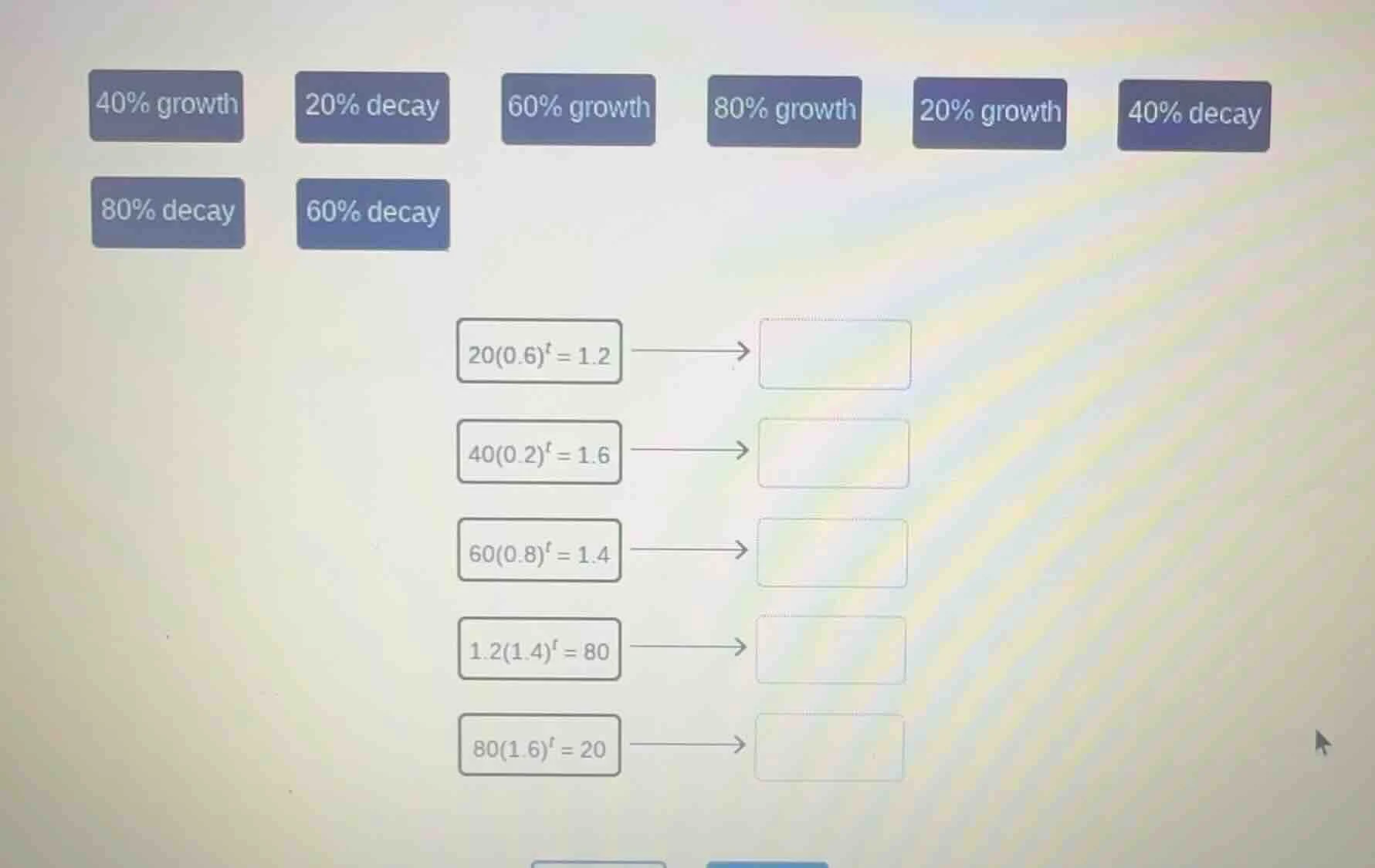 40% growth, 20% decay, 60% growth, 80% growth, 20% growth, 40% decay, 8…