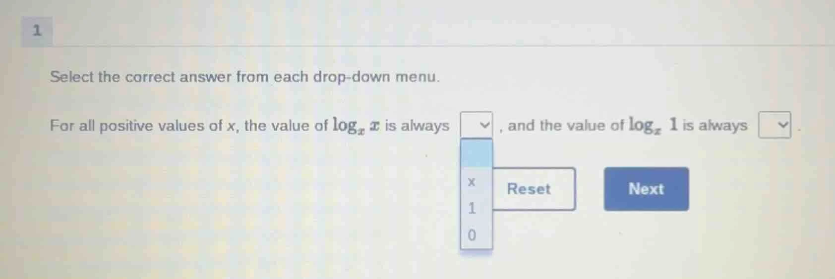 select the correct answer from each drop - down menu. for all positive …