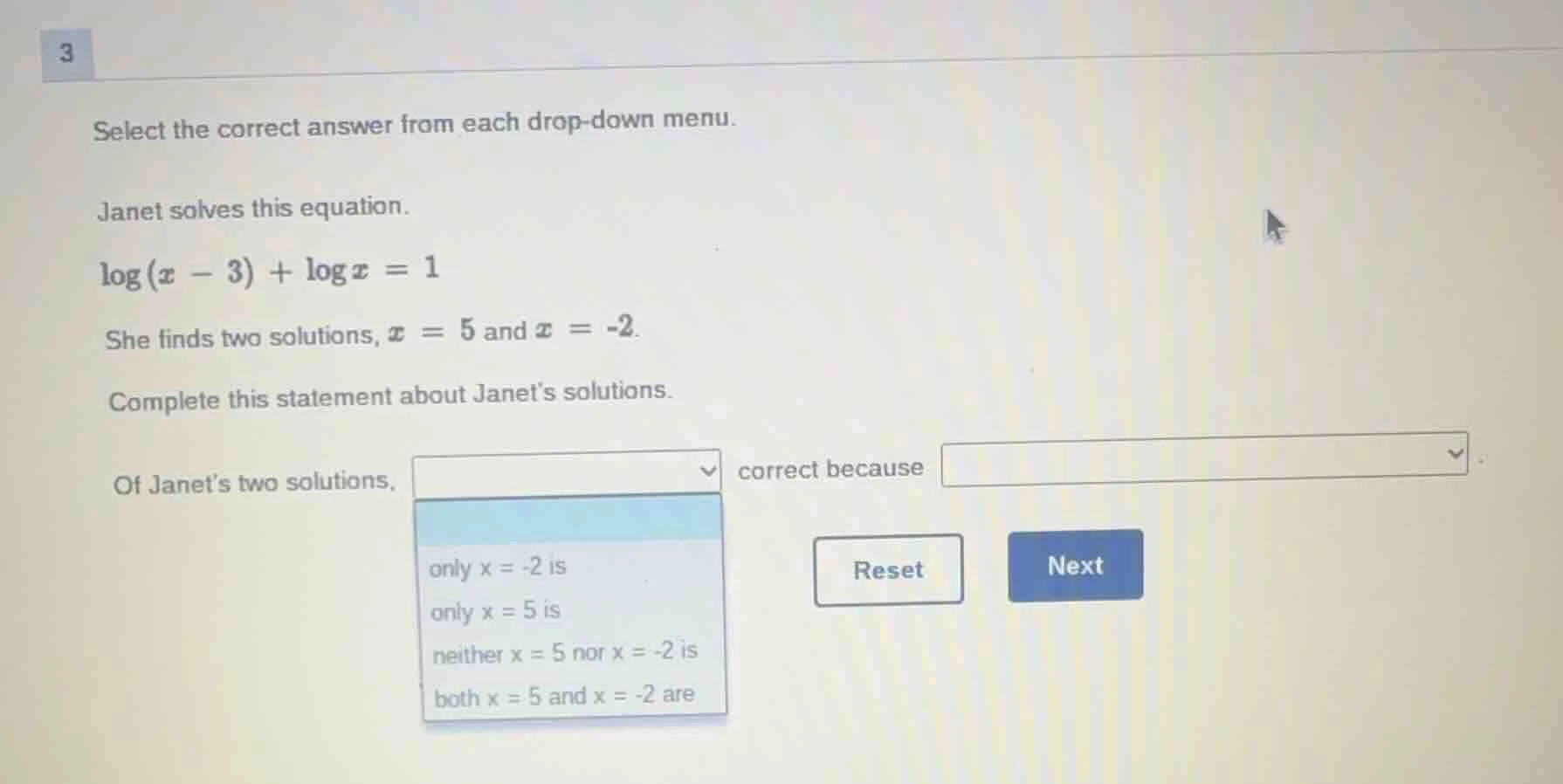3 select the correct answer from each drop - down menu. janet solves th…