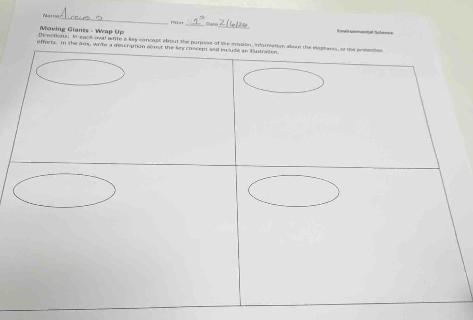 name hour date moving giants - wrap up environmental science directions…