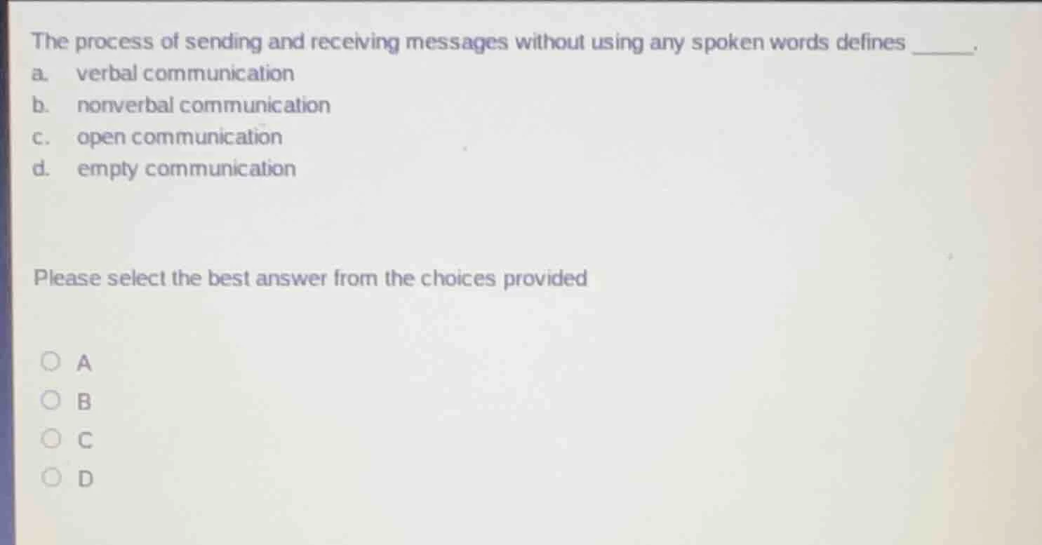 the process of sending and receiving messages without using any spoken …