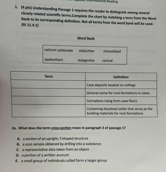 1. (4 pts) understanding passage 1 requires the reader to distinguish a…