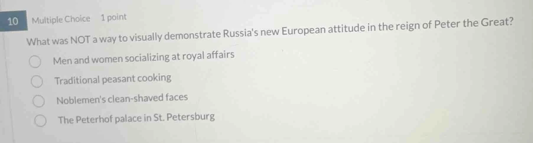 10 multiple choice 1 point what was not a way to visually demonstrate r…