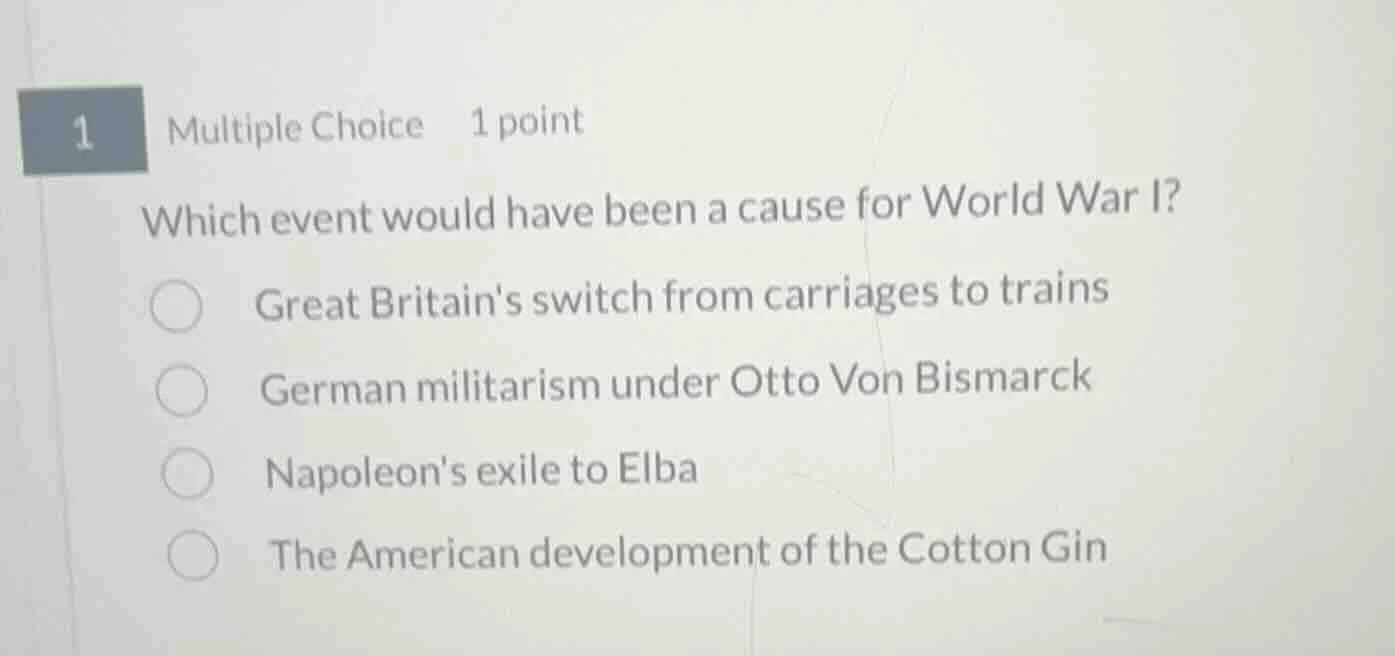 1 multiple choice 1 point which event would have been a cause for world…