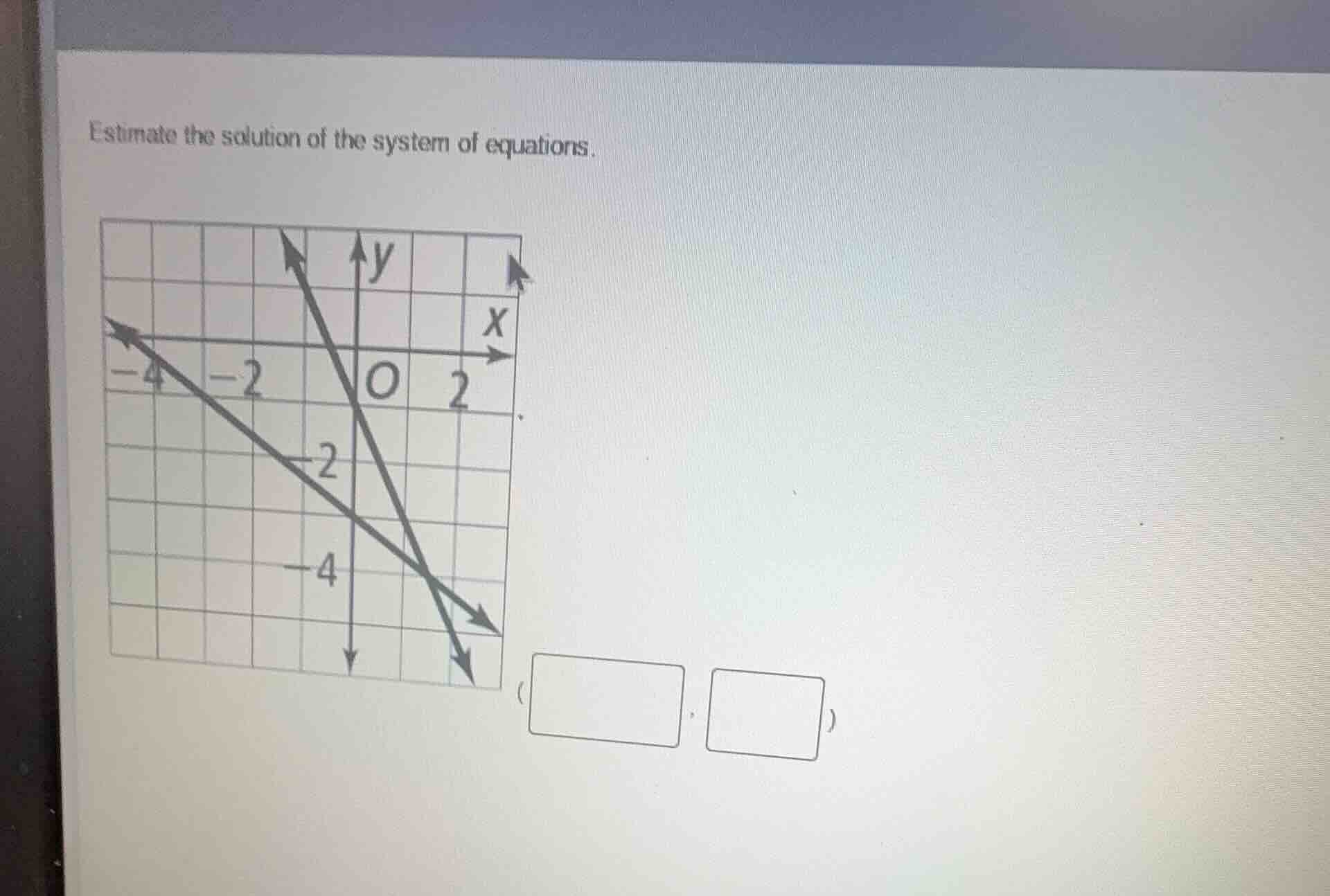 estimate the solution of the system of equations.