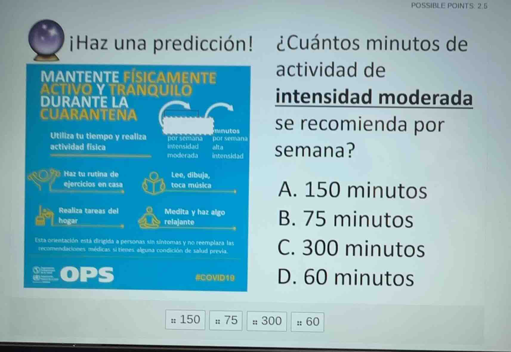 ¡haz una predicción! ¿cuántos minutos de actividad de intensidad modera…