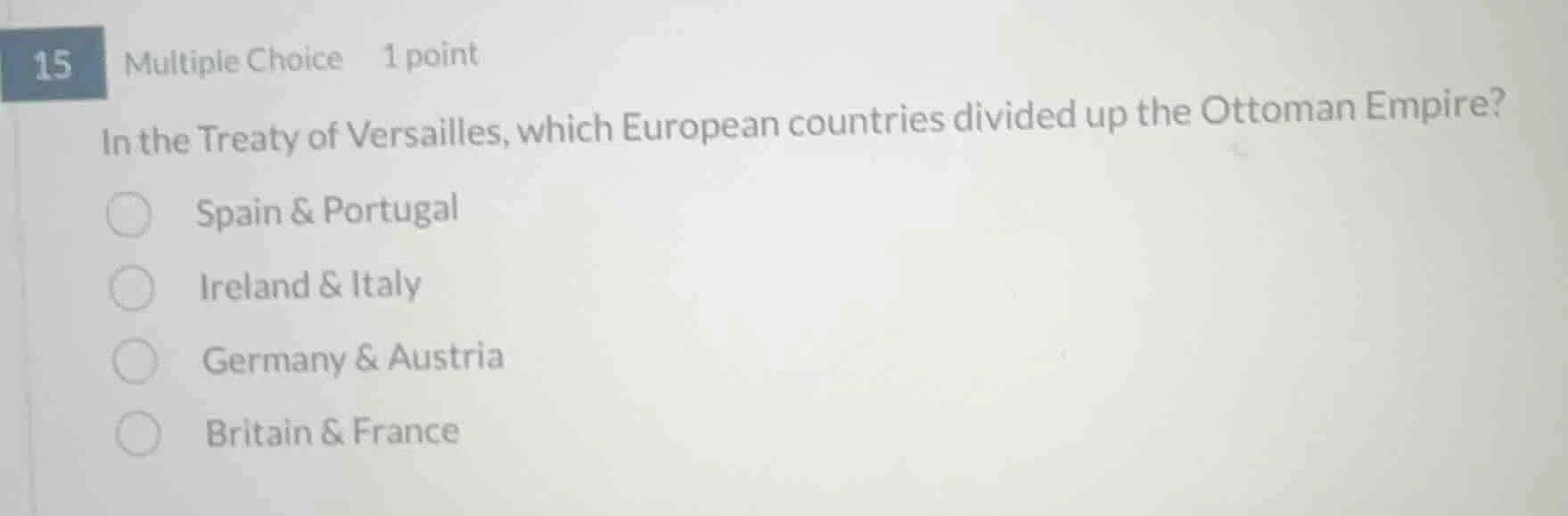 15 multiple choice 1 point in the treaty of versailles, which european …