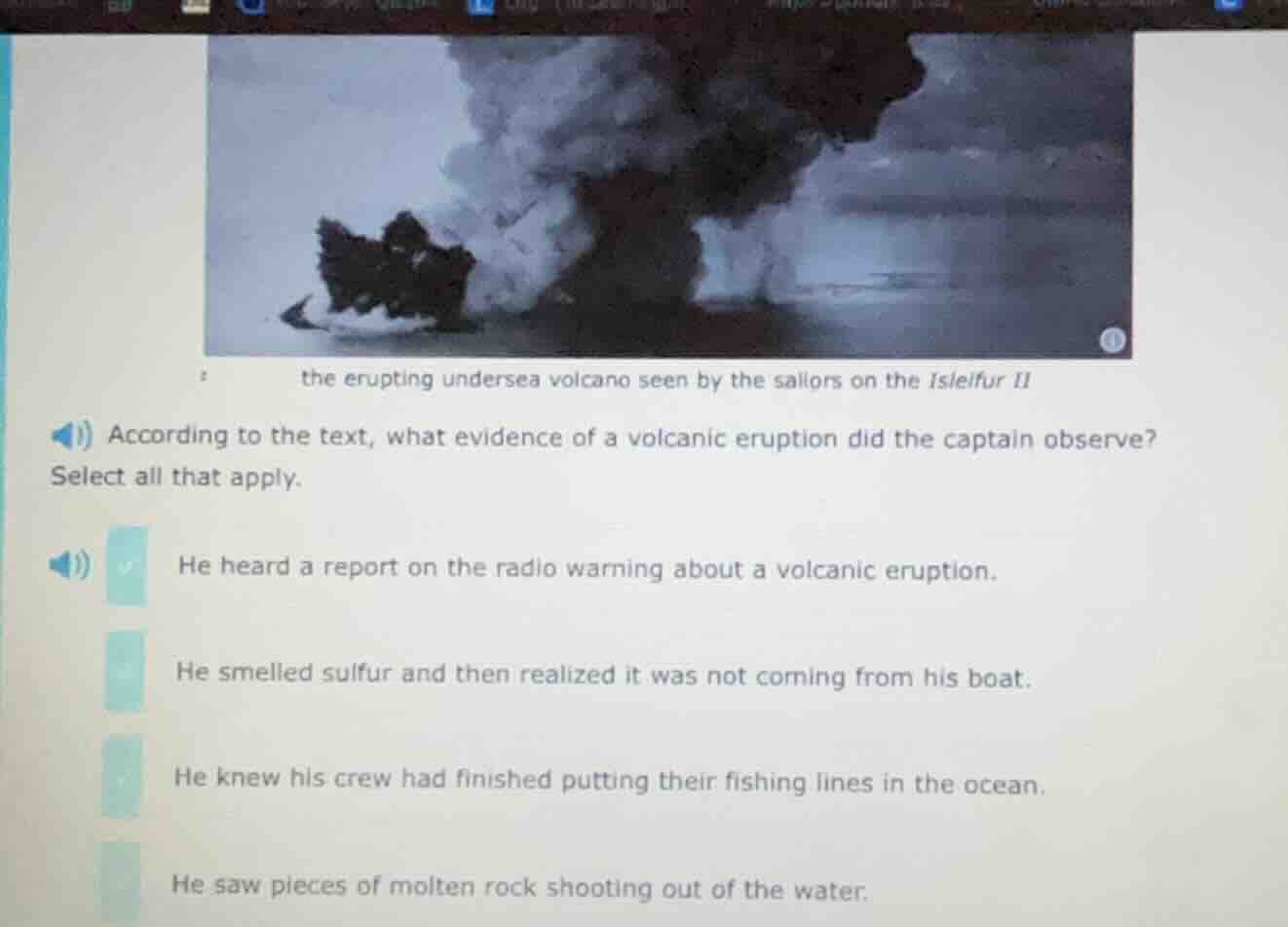 the erupting undersea volcano seen by the sailors on the isleifur ii ac…