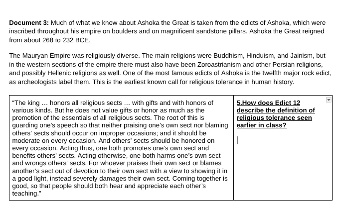 document 3: much of what we know about ashoka the great is taken from t…
