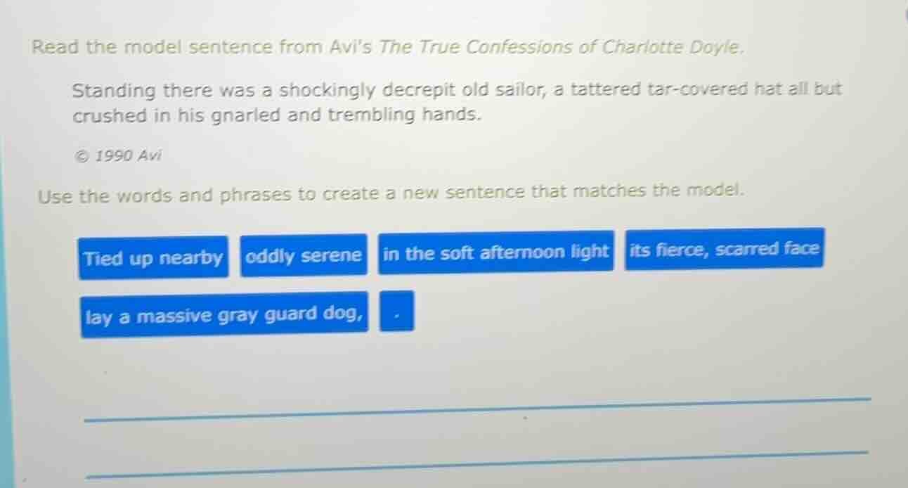 read the model sentence from avis the true confessions of charlotte doy…