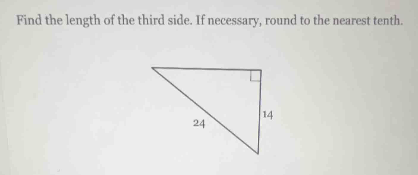 find the length of the third side. if necessary, round to the nearest t…