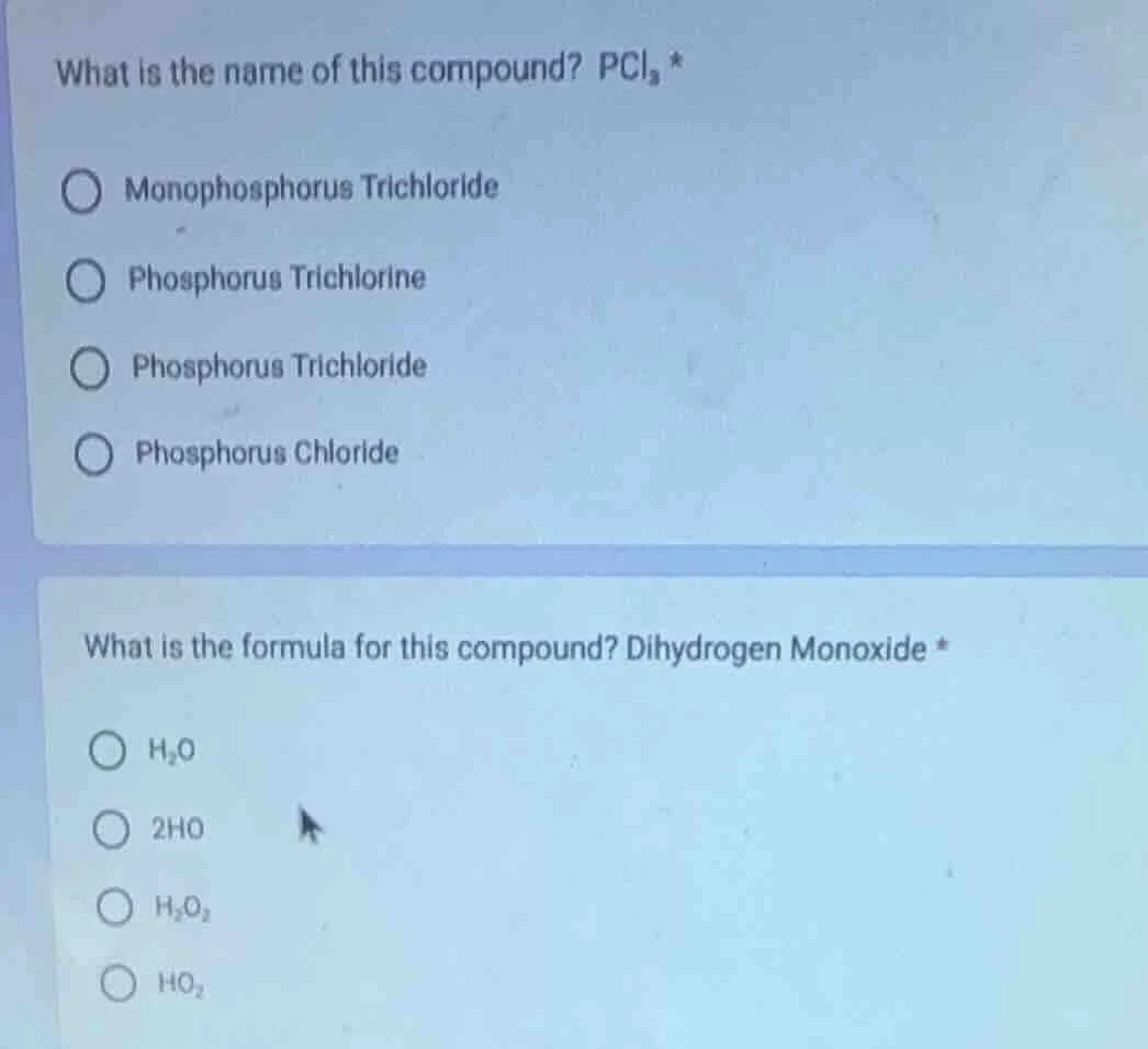 what is the name of this compound? pcl₃ * monophosphorus trichloride ph…