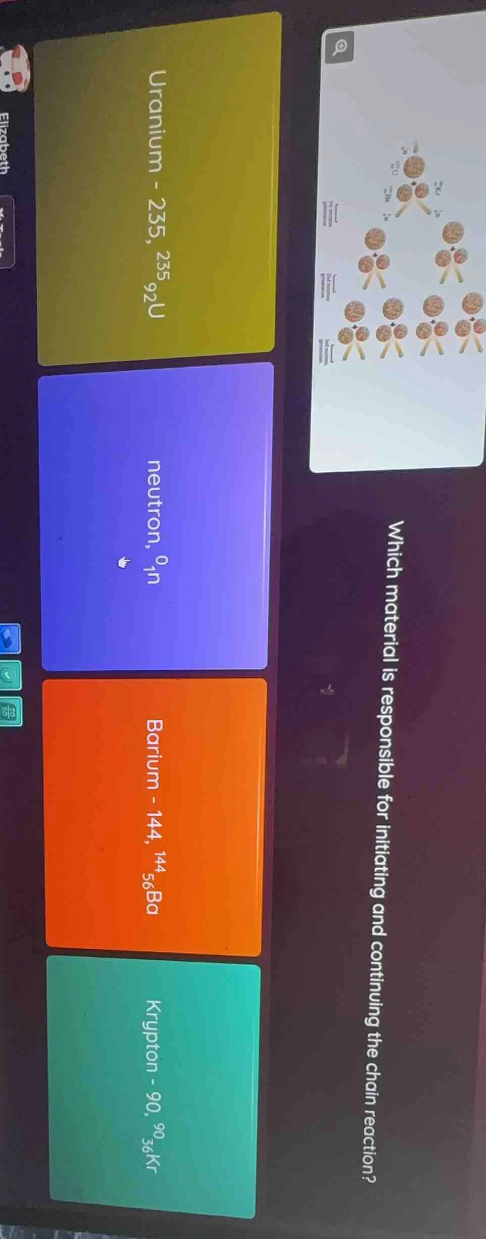 which material is responsible for initiating and continuing the chain r…