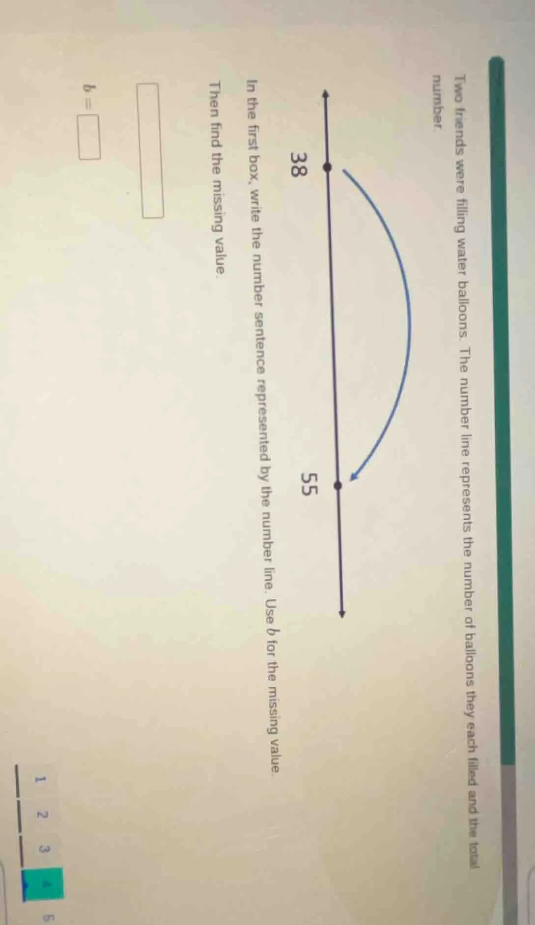 two friends were filling water balloons. the number line represents the…