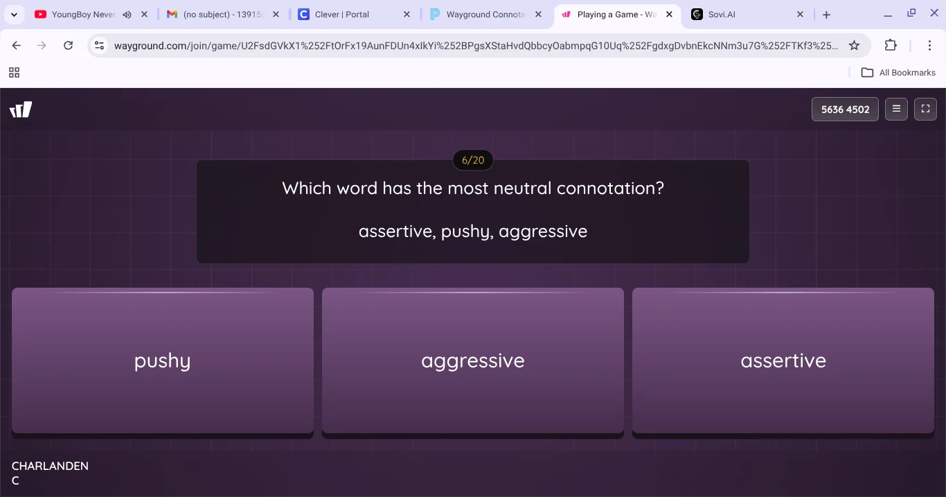 which word has the most neutral connotation? assertive, pushy, aggressi…