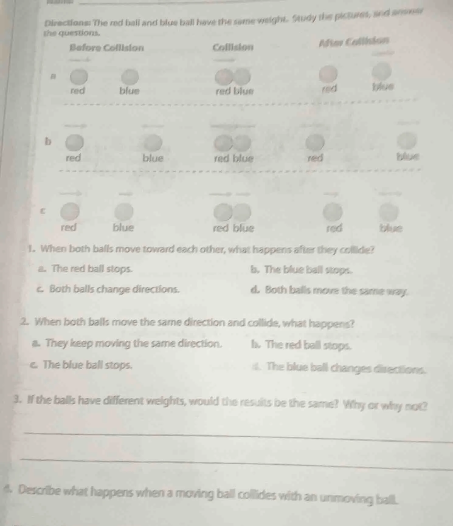 directions: the red ball and blue ball have the same weight. study the …