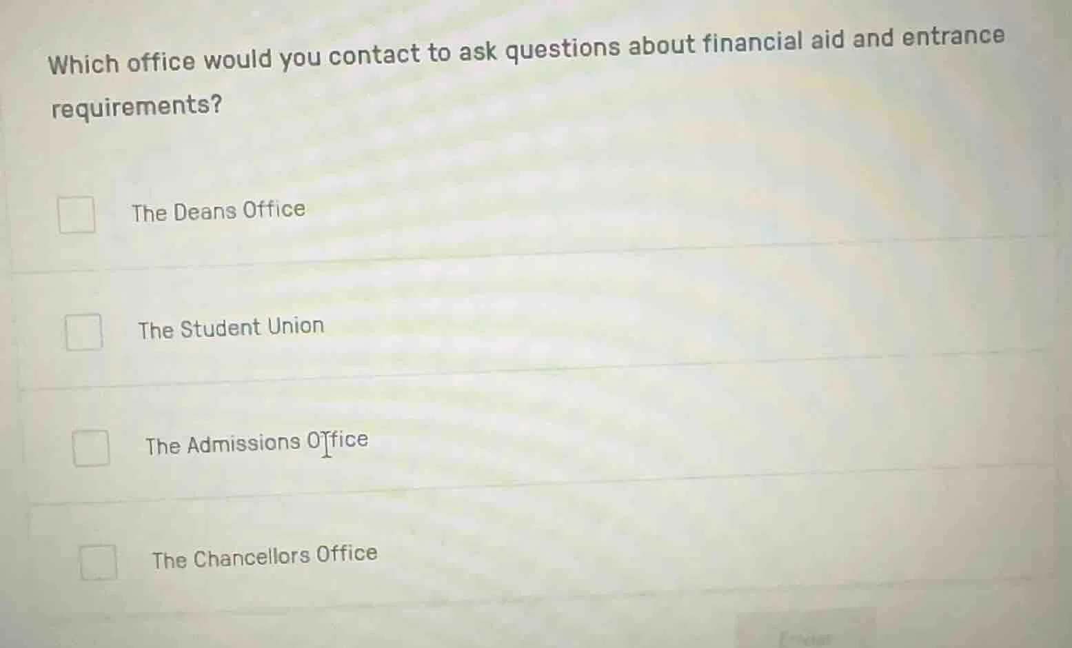 which office would you contact to ask questions about financial aid and…