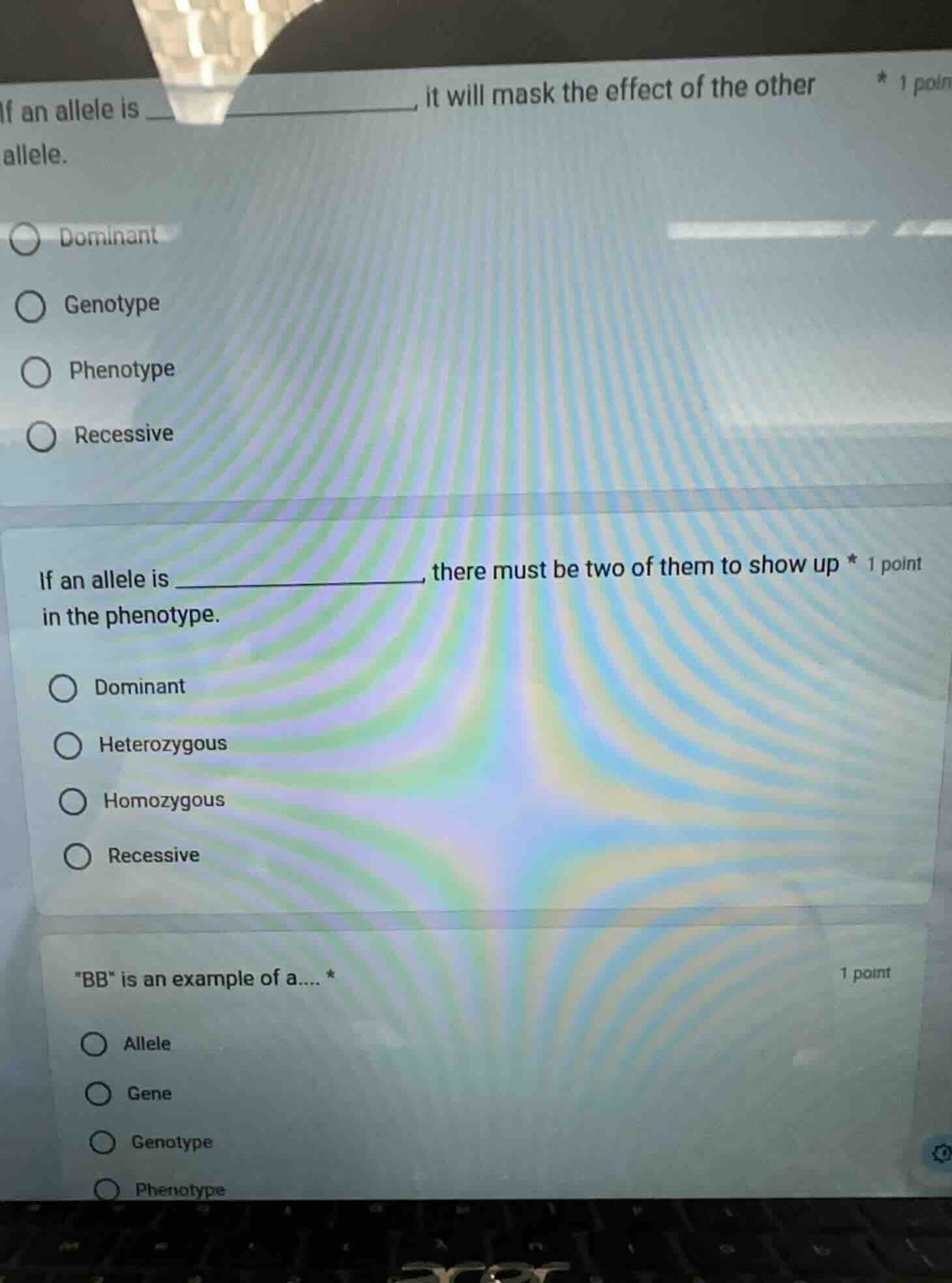 if an allele is ________, it will mask the effect of the other allele. …