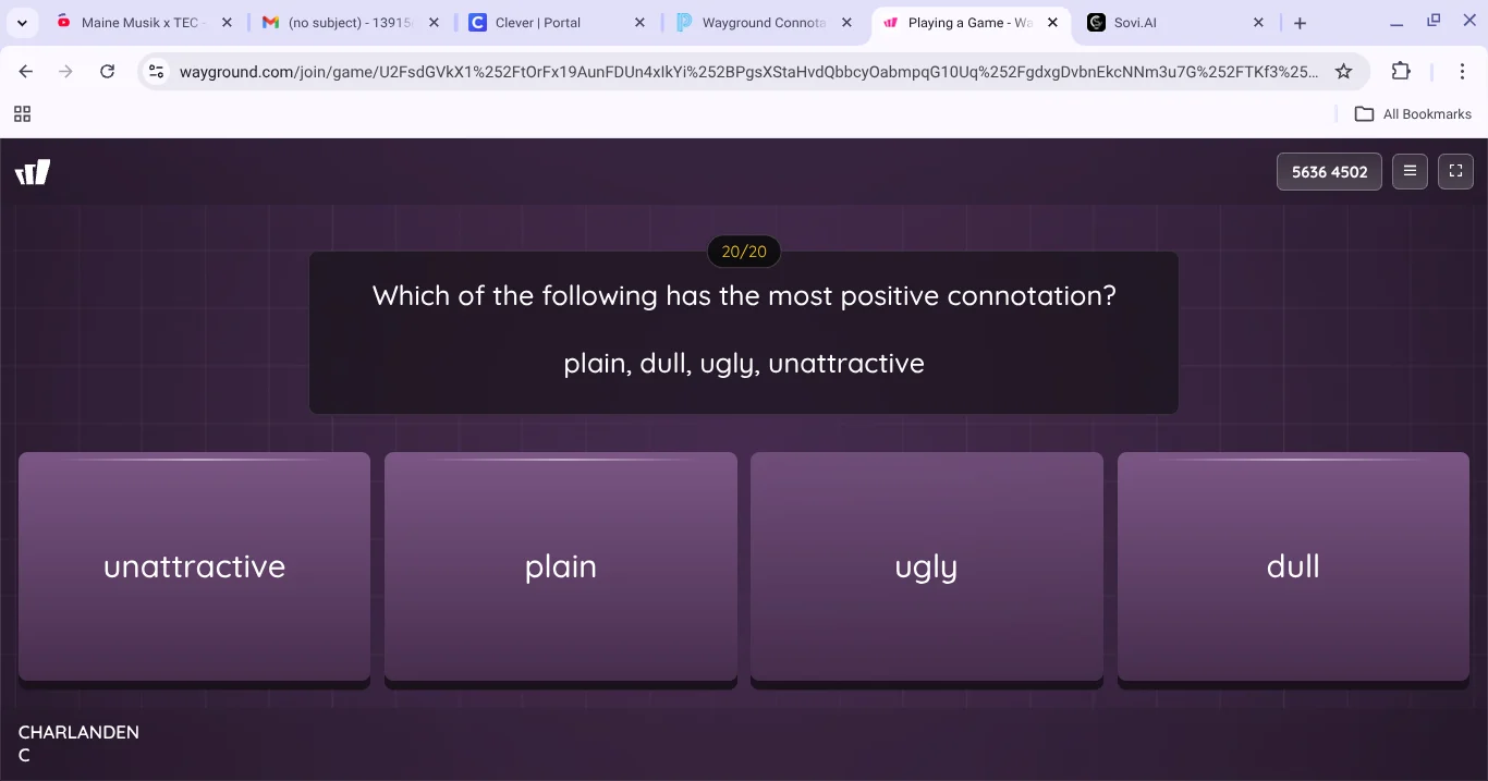 which of the following has the most positive connotation? plain, dull, …