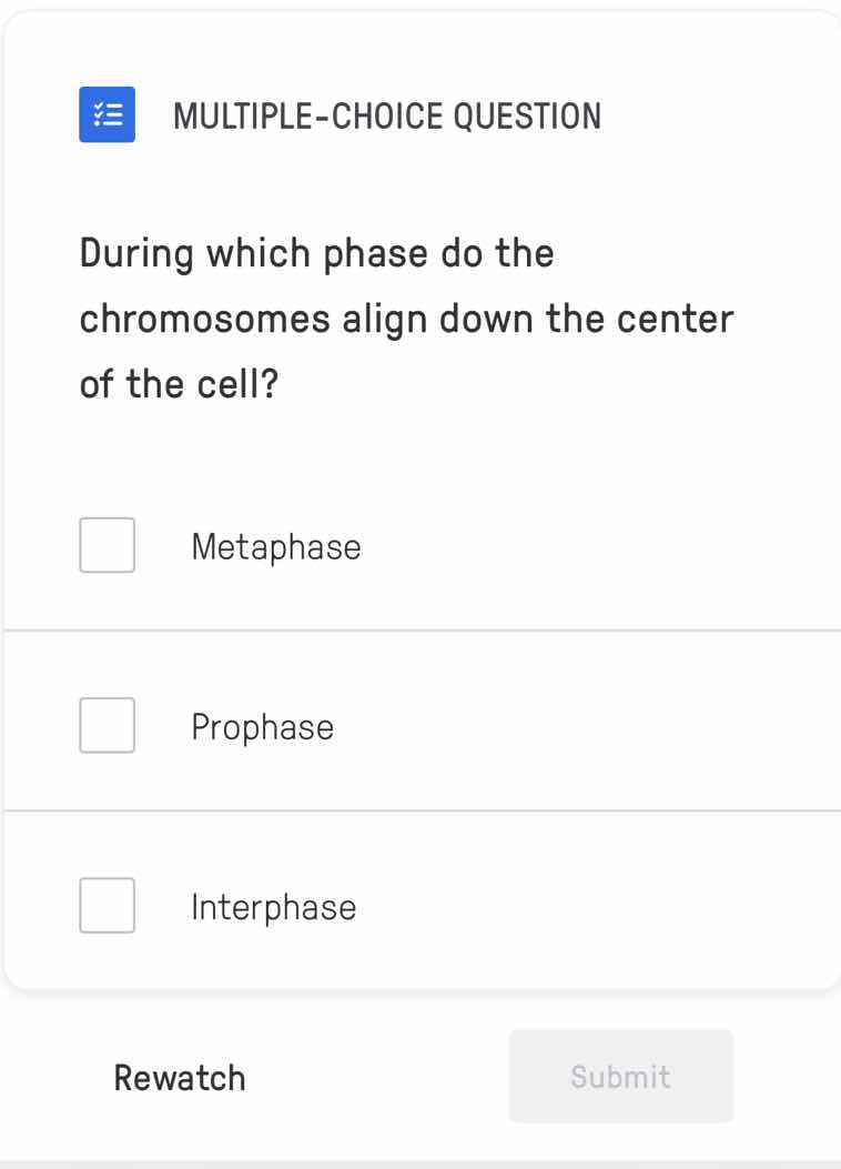 multiple-choice question during which phase do the chromosomes align do…