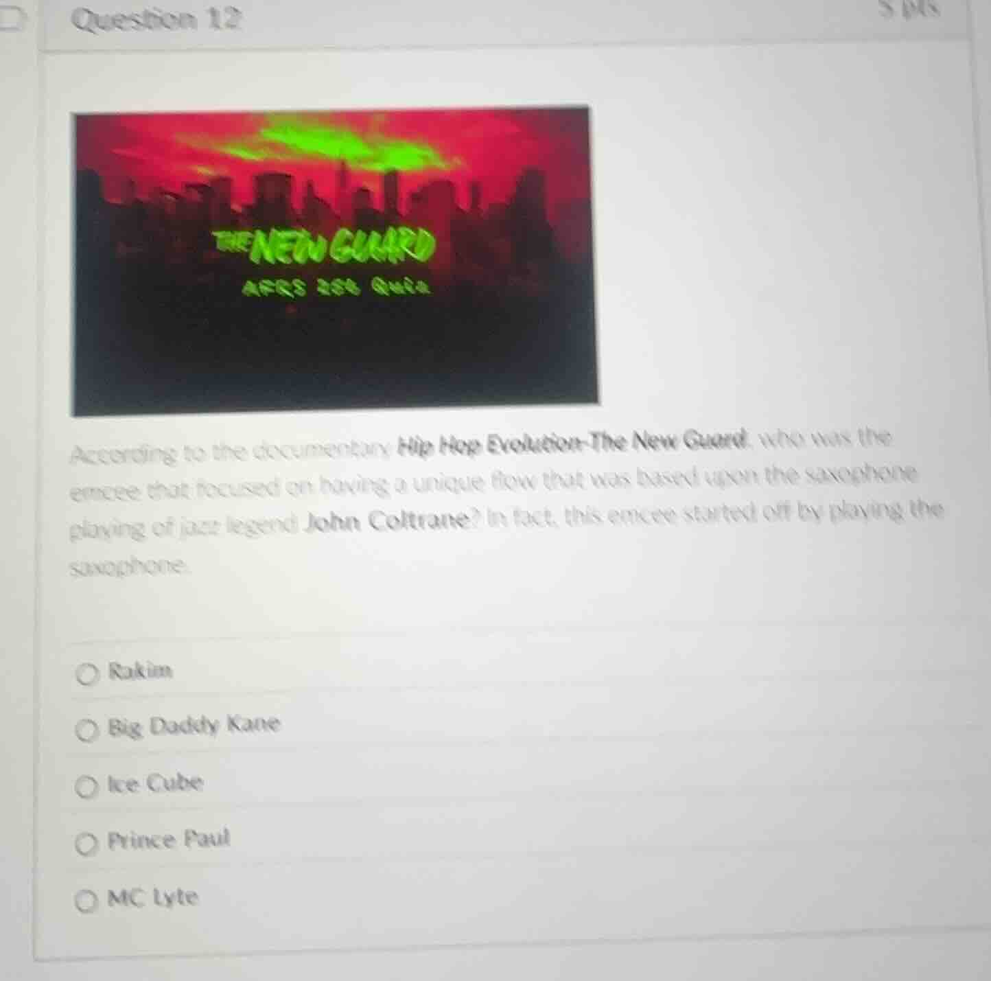 question 12 according to the documentary hip hop evolution - the new gu…