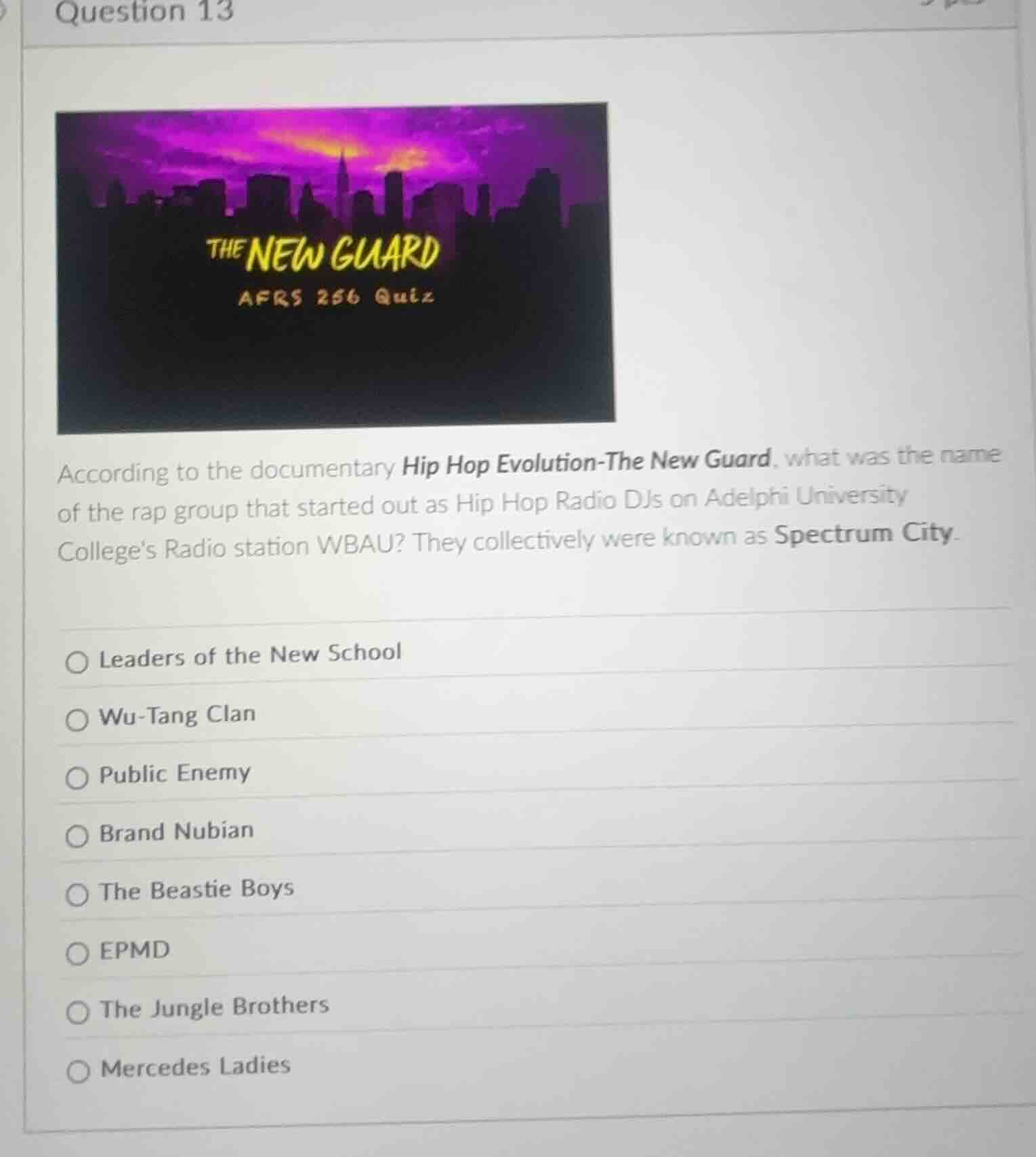 question 13 according to the documentary hip hop evolution - the new gu…