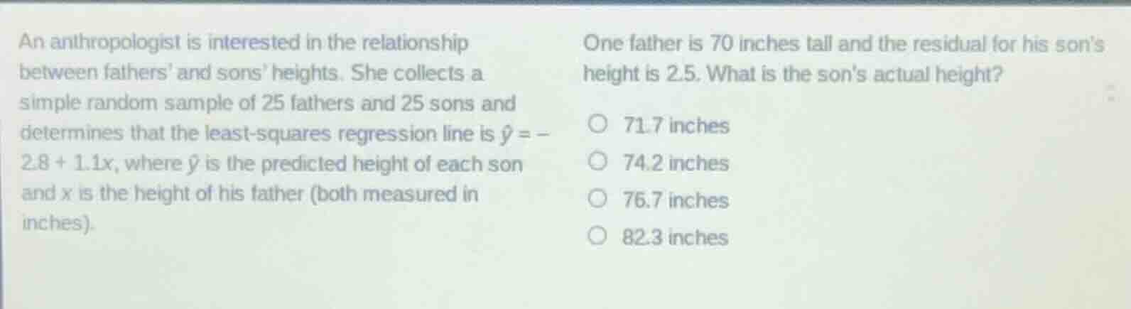 an anthropologist is interested in the relationship between fathers’ an…