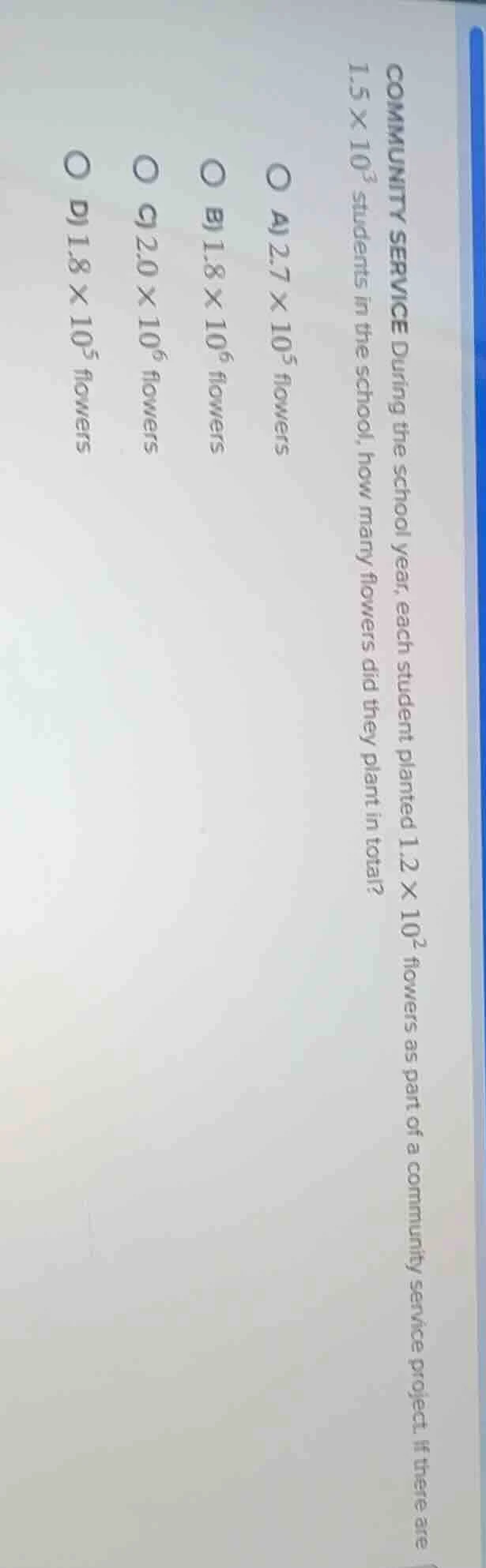 community service during the school year, each student planted $1.2 \\t…