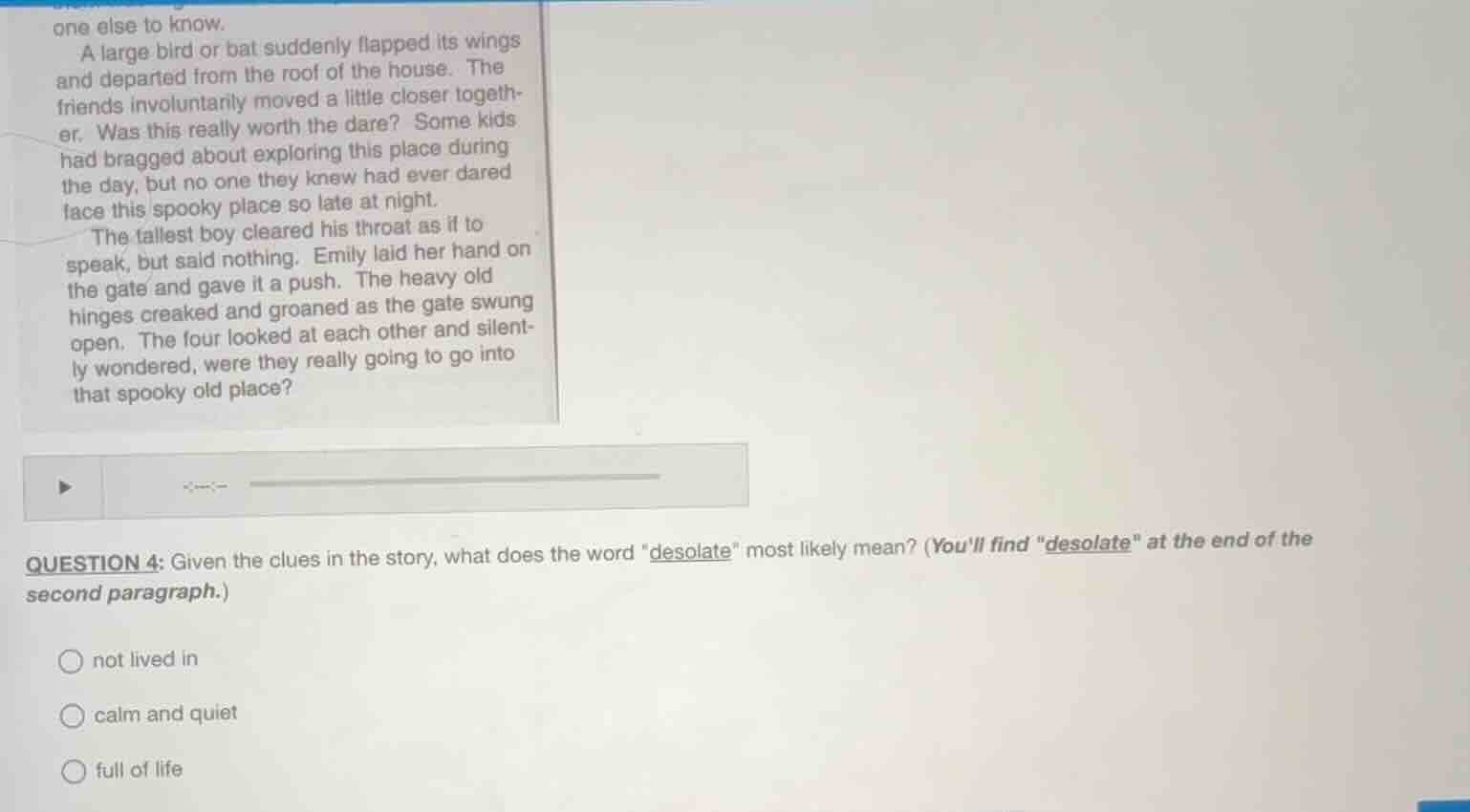 one else to know. a large bird or bat suddenly flapped its wings and de…