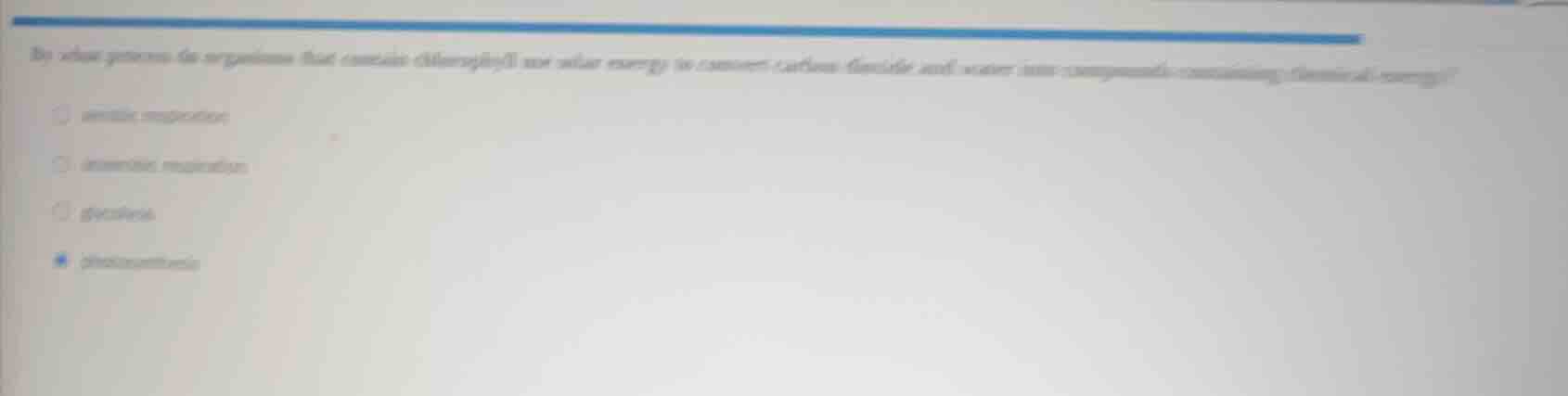 by what process do organisms that contain chlorophyll use solar energy …