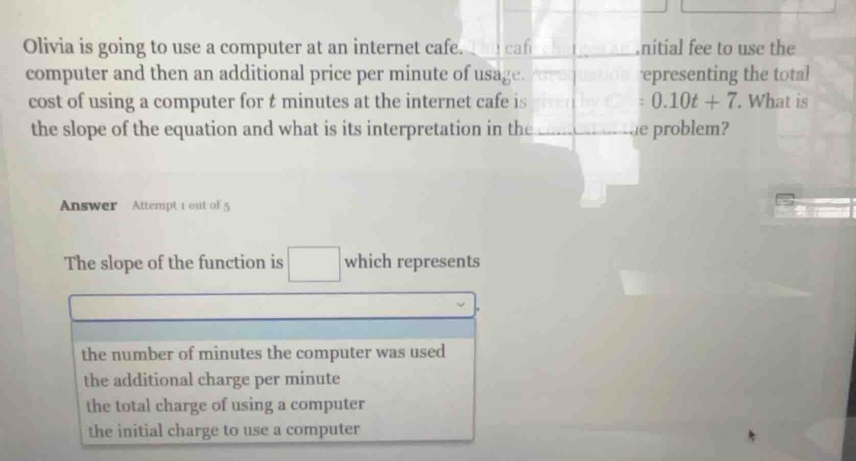 olivia is going to use a computer at an internet cafe. the cafe has an …