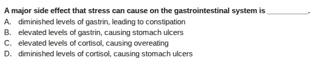 a major side effect that stress can cause on the gastrointestinal syste…
