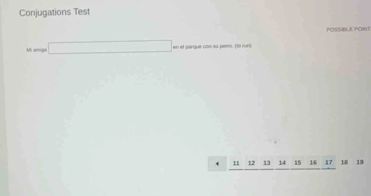 conjugations test possible point mi amiga en el parque con su perro. (t…