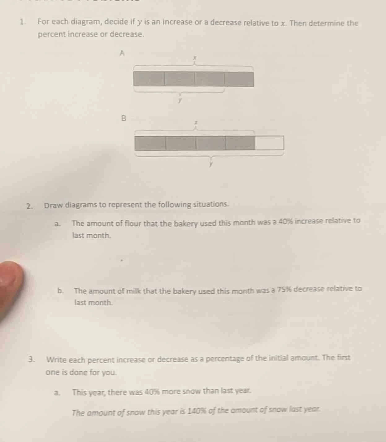 1. for each diagram, decide if y is an increase or a decrease relative …